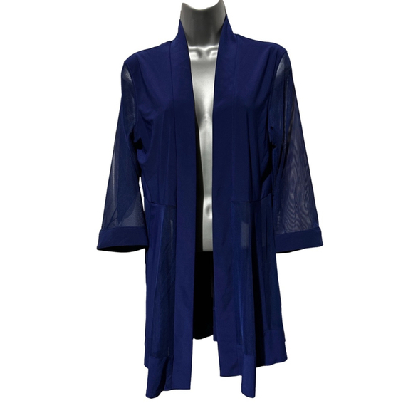R&M Richards Jackets & Blazers - NWT Partially Sheer Dress Jacket Mid thigh length, 3/4 sleeve in Royal Blue PM